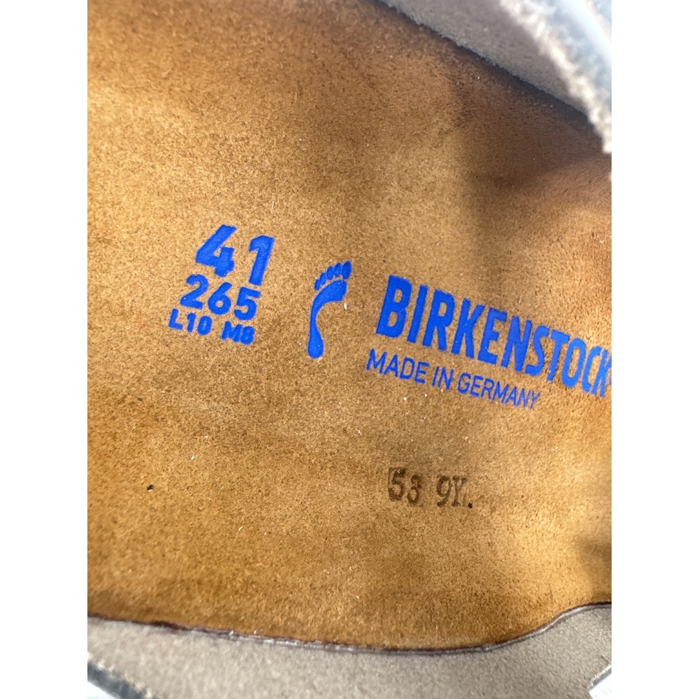 Birkenstock Arizona Soft Footbed Metallic Silver Leather Size W10/M8 Slip-On - Picture 10 of 14